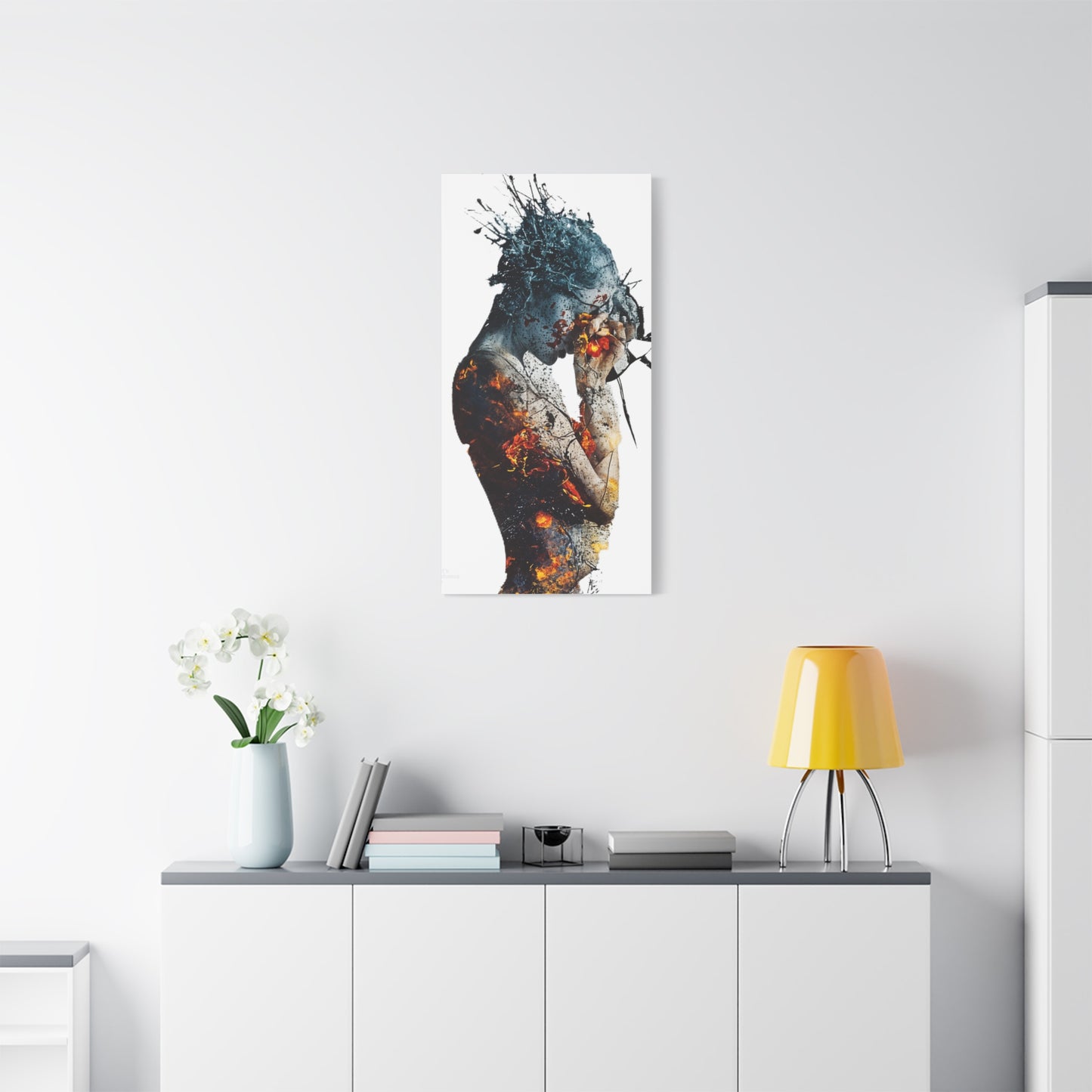 Introspective Emotional Abstract Canvas Art Print, Soulful Modern Wall Decor, Unique Gift for Art Lovers, Vibrant Home Aesthetic, Ideal for Celebrations