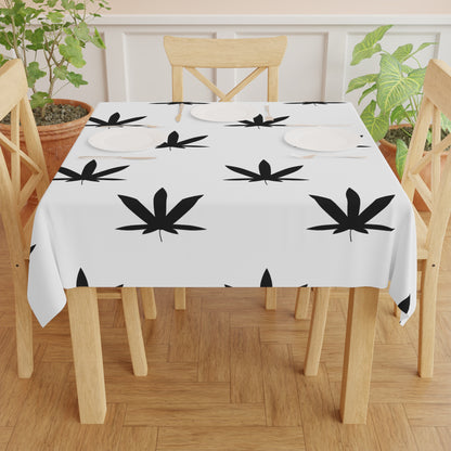Chic Cannabis Leaf Tablecloth, Modern Home Decor, Dining Table Cover, Party Decoration, Unique Gift, Boho Style