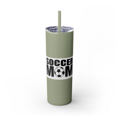 Soccer Mom Skinny Tumbler with Straw, 20oz | Ideal for Game Days, Sports Events, Gifts for Moms, Hydration on the Go