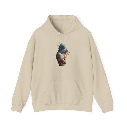 Introspective Artistic Unisex Hooded Sweatshirt, Cozy Streetwear, Unique Gift for Artists, Casual Wear, Perfect for Fall & Winter