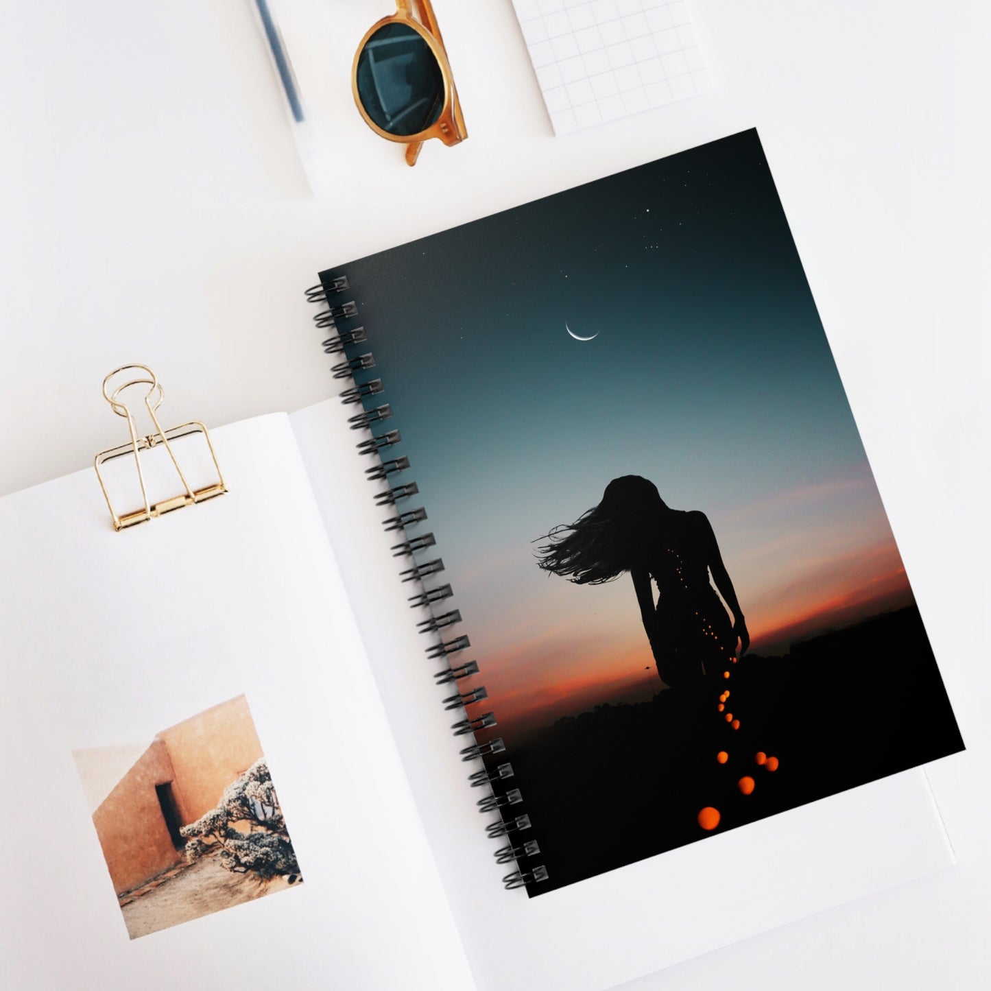 Moon Goddess Dreamy Spiral Notebook - UnLined - Perfect for Journaling, Gifts, Women, Night Sky Lovers, Self-Reflection, New Year