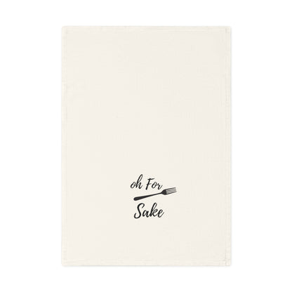 For Forks Sake - Funny Cotton Tea Towel, Kitchen Humor Decor, Gift for Home Cooks, Culinary Enthusiasts, Housewarming, or Holiday Gifts
