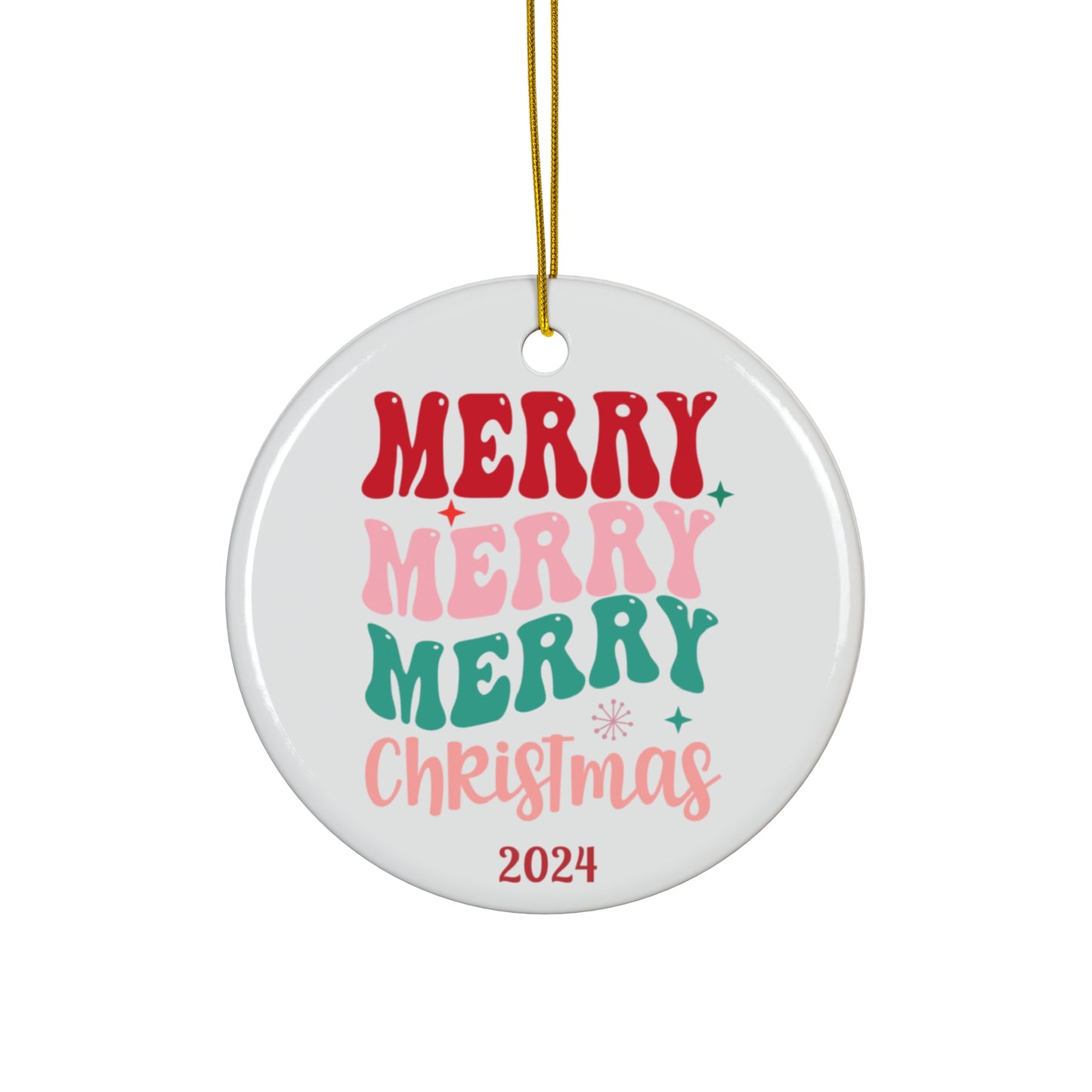 Festive Ceramic Ornament | Merry Christmas Decor | Holiday Keepsake | Personalized Gift | Tree Decoration | 2024