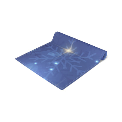Blue Snowflake Stylish Holiday Table Decor - Table Runner (Cotton, Poly)