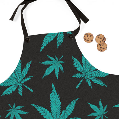 Trendy Cannabis Leaf Apron, Perfect for Cooking, Baking, Grilling, Gifts for Chefs, Eco-Friendly Kitchware