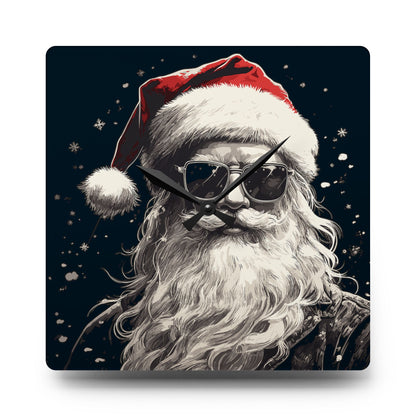 Santa Claus Acrylic Wall Clock, Whimsical Home Decor, Holiday Gift, Christmas Decoration, Santa Wall Art, Unique Timepiece