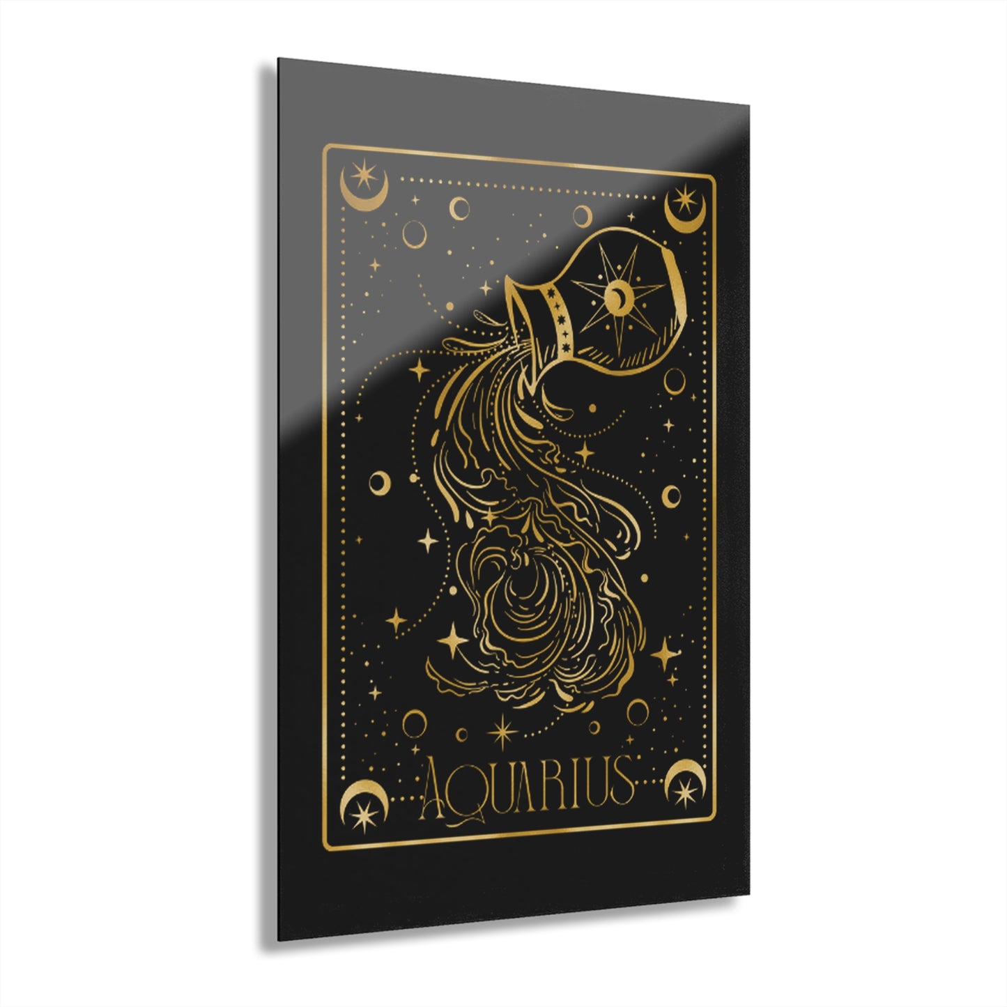 Aquarius Zodiac Astrology Acrylic Print, Aquarius Art Decor, Zodiac Wall Art, Modern Home Decor, Celestial Print, Starry Night Decor