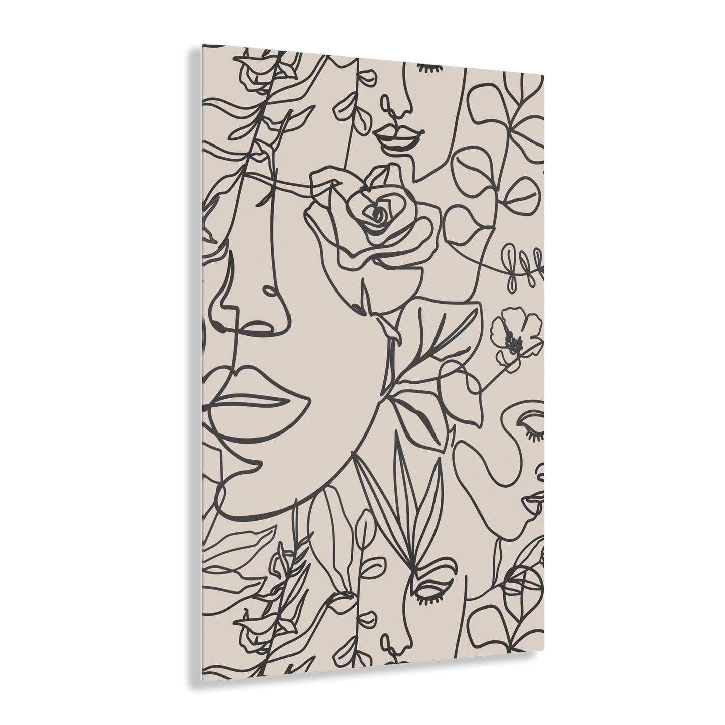 Boho Women Faces - Stylish Line Art Acrylic Prints for Modern Decor, Minimalist Home Wall Art, Gift for Art Lovers, Perfect for Any Room