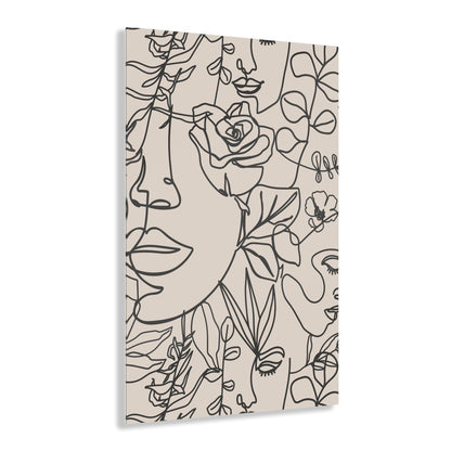 Boho Women Faces - Stylish Line Art Acrylic Prints for Modern Decor, Minimalist Home Wall Art, Gift for Art Lovers, Perfect for Any Room