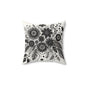 Boho Floral Throw Pillow, Unique Home Decor, Soft Cushion for Living Room, Gifts for Her, Black and White Design