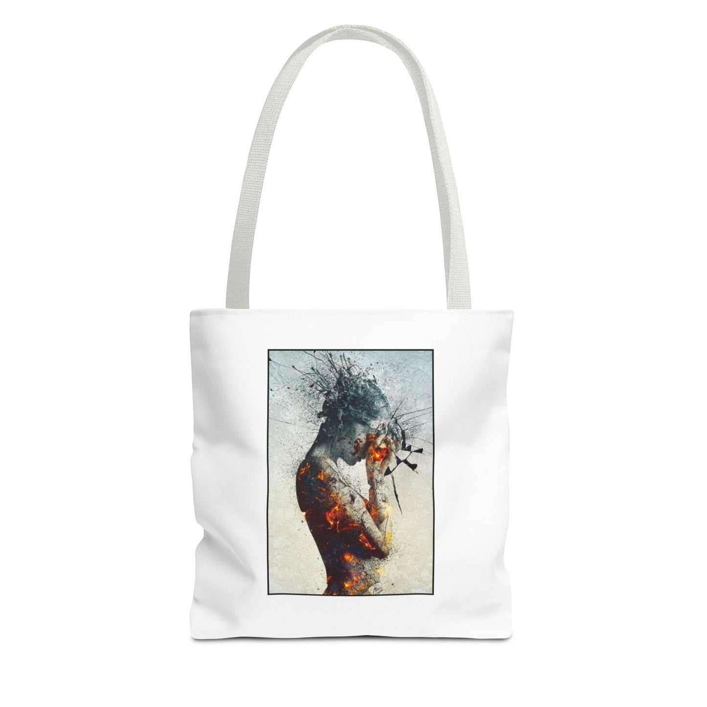Introspective Artistic Tote Bag, Unique Carryall, Boho Chic Accessory, Gift for Her, Beach Bag, Everyday Essentials