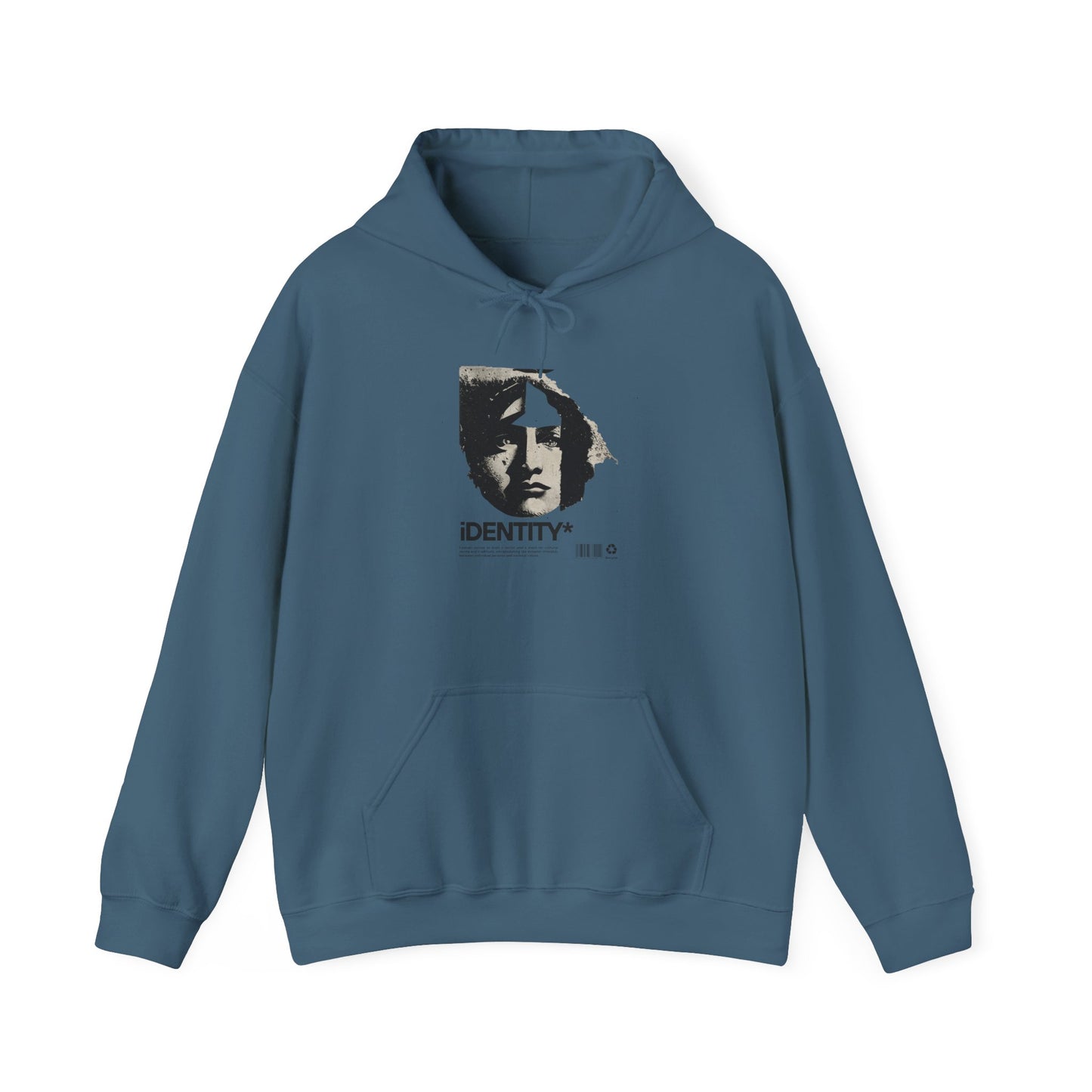 Identity Graphic Hoodie, Unisex Streetwear, Casual Sweatshirt for Everyday Comfort, Perfect for Gifting, Artistic Clothing