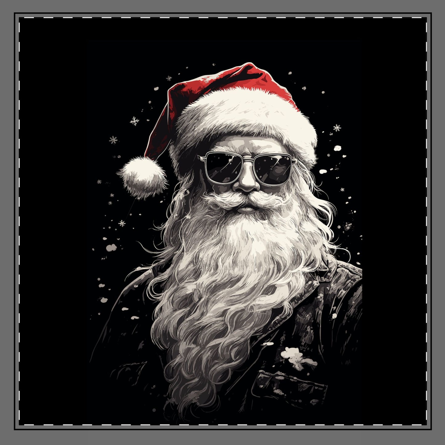 Cool Santa Cotton Twill Napkin - Black
