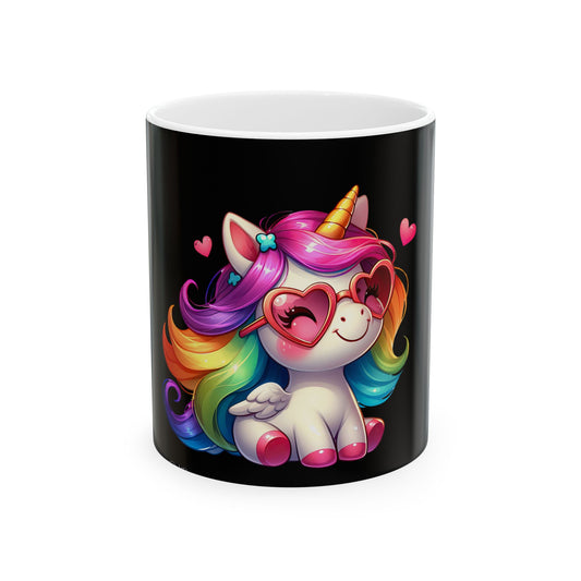 Unicorn Mug, Cute Coffee Cup for Kids, Rainbow Drinkware for Birthdays, Magical Gift for Unicorn Lovers, Fun Tea Mug