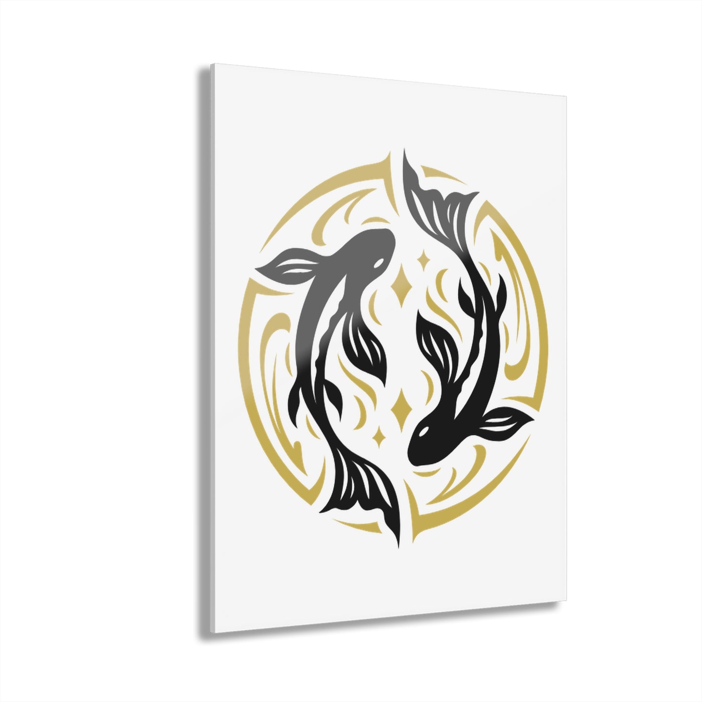 Pisces Zodiac Koi Fish Acrylic Print | Modern Wall Art, Japanese Decor, Home Gallery, Gift for Fish Lovers, Unique Wall Hanging