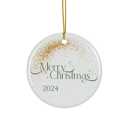 Sparkle Merry Christmas - Elegant Holiday Decor, Personalized Christmas Gift, 2024 Keepsake, Tree Decoration, Seasonal Mementos