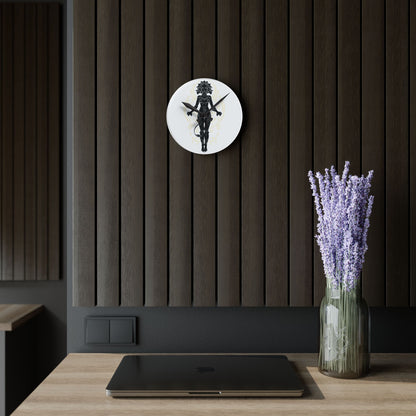 Leo Zodiac Mystical Goddess Acrylic Wall Clock - Art Deco Home Decor, Unique Wall Art, Living Room Decor, Gift for Her, Modern Timepiece