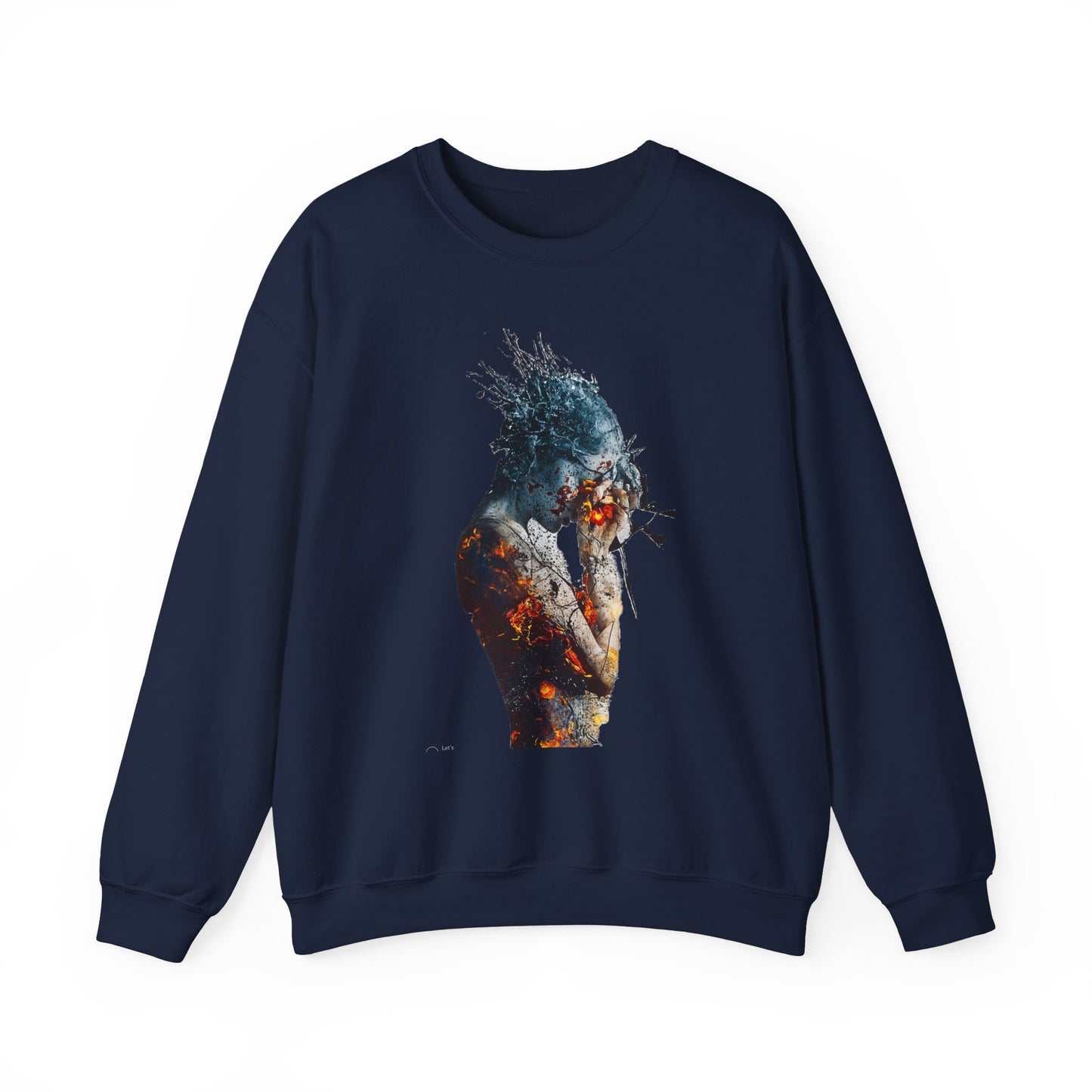 Introspective Artistic Nature-Inspired Crewneck Sweatshirt - Cozy Unisex Gift, Art Lover Sweatshirt, Casual Wear, Unique Gift for Her/Him