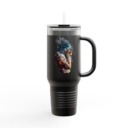 Artistic Insulated Travel Mug, 40oz - Colorful Design, Perfect for Coffee Lovers, Travel, Gifts, Camping, Outdoors, Stylish Hydration