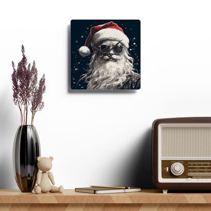 Santa Claus Acrylic Wall Clock, Whimsical Home Decor, Holiday Gift, Christmas Decoration, Santa Wall Art, Unique Timepiece