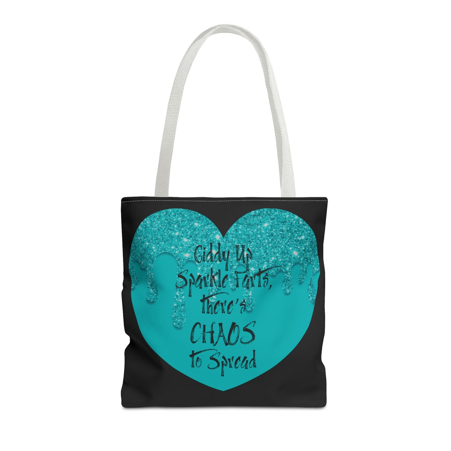 Sparkle Farts Heart Tote Bag - Giddy Up Sparkle Pants, Chaos to Spread, Perfect for Everyday Use, Gift for Her, Party Bag, Fashion Accessory
