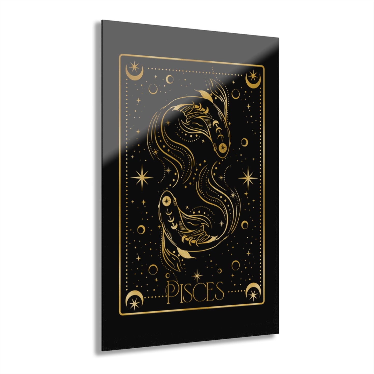 Pisces Zodiac Acrylic Print, Zodiac Wall Art, Horoscope Decor, Elegant Home Decor, Astrology Gift, Modern Wall Hanging