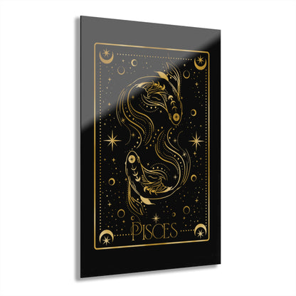 Pisces Zodiac Acrylic Print, Zodiac Wall Art, Horoscope Decor, Elegant Home Decor, Astrology Gift, Modern Wall Hanging