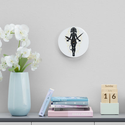 Leo Zodiac Mystical Goddess Acrylic Wall Clock - Art Deco Home Decor, Unique Wall Art, Living Room Decor, Gift for Her, Modern Timepiece