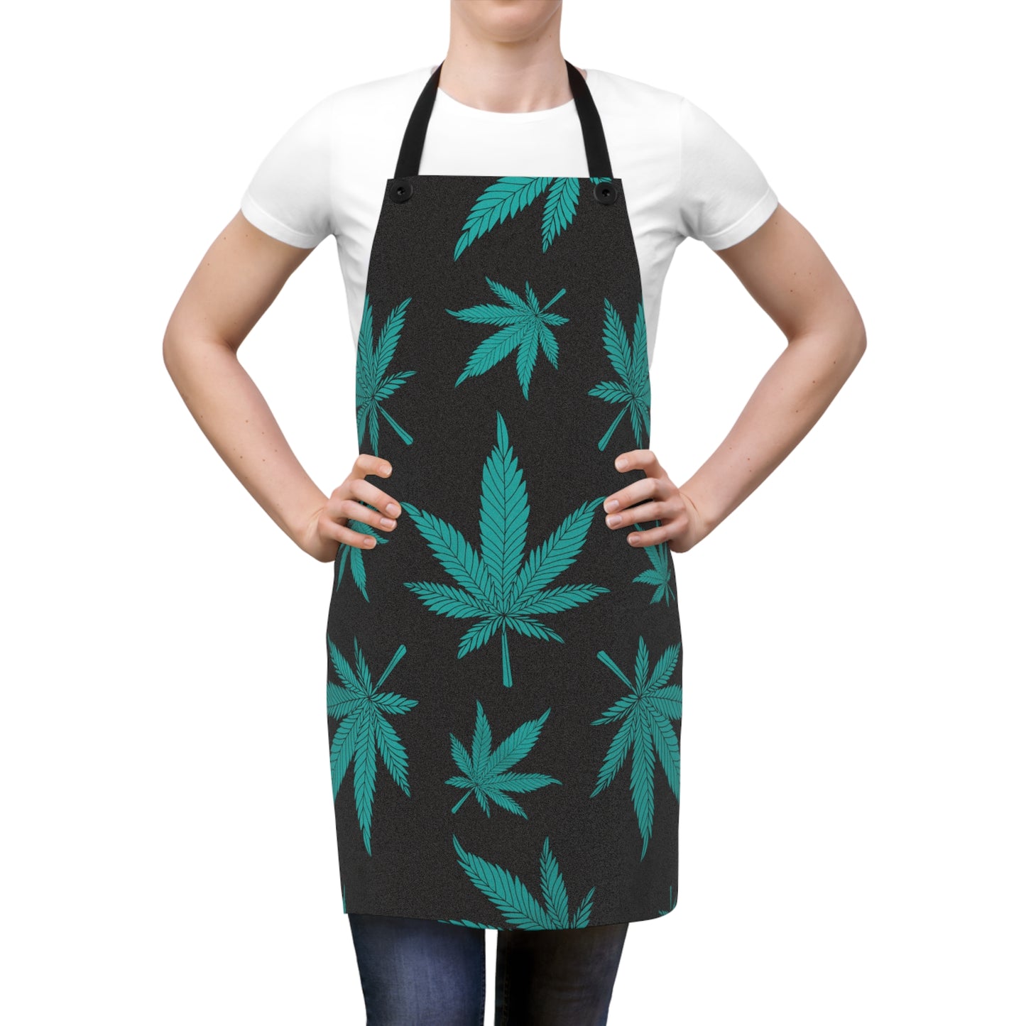 Trendy Cannabis Leaf Apron, Perfect for Cooking, Baking, Grilling, Gifts for Chefs, Eco-Friendly Kitchware