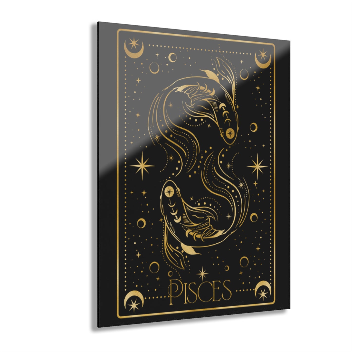 Pisces Zodiac Acrylic Print, Zodiac Wall Art, Horoscope Decor, Elegant Home Decor, Astrology Gift, Modern Wall Hanging