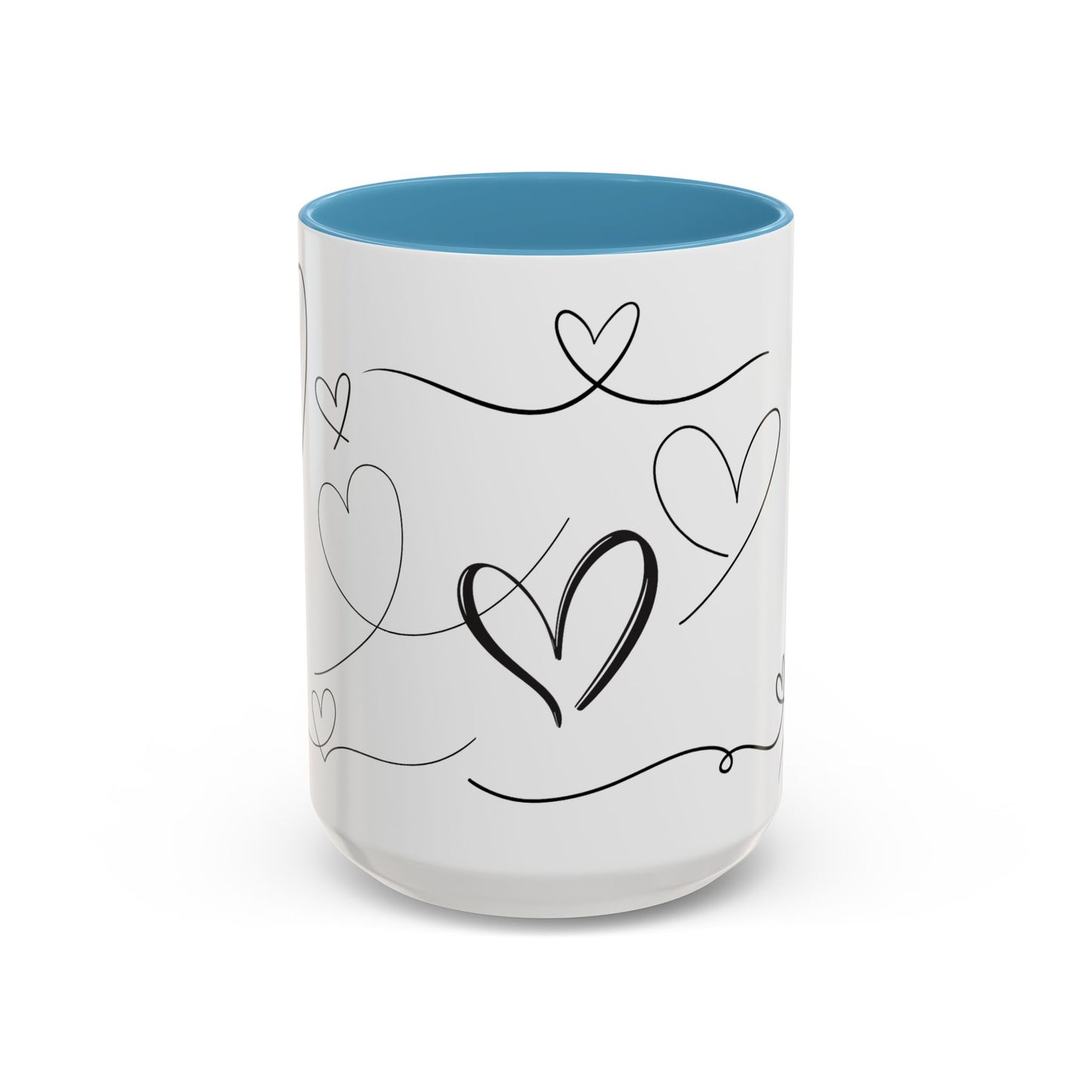 Charming Heart Design Coffee Mug, Sweet Gift for Valentine's Day, Cute Office Mug, Love Themed Drinkware, Cozy Morning Vibes