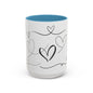 Charming Heart Design Coffee Mug, Sweet Gift for Valentine's Day, Cute Office Mug, Love Themed Drinkware, Cozy Morning Vibes