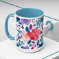Floral Accent Coffee Mug, Beautiful Floral Design, Perfect Gift for Plant Lovers, Housewarming, Birthday, Mother's Day