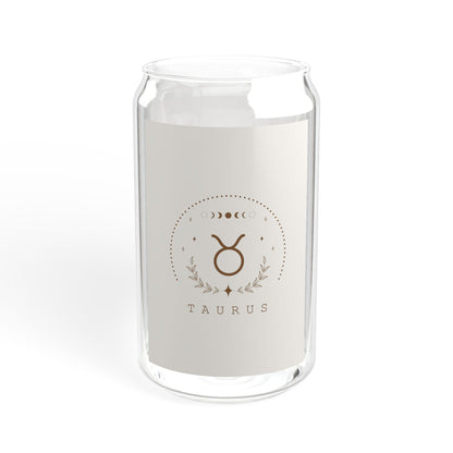 Taurus Sipper Glass, Zodiac Drinkware, Astrology Gift, Eco-Friendly Cup, 16 oz Water Glass, Birthday Present, Home Barware