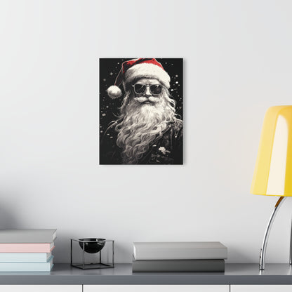 Hipster Santa Acrylic Print, Christmas Wall Art, Festive Home Decor, Holiday Gift, Santa Decorations, Winter Art