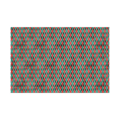 Wrapping Paper, Green and Red Chevron Plaid Christmas Gift Wrap Roll, Holiday Packaging Supplies, Festive Gift Wrap Sheets, Xmas Present