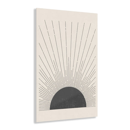 Boho Sunset - Abstract Sunburst Acrylic Print Wall Art, Modern Home Decor, Minimalist Artwork, Gift for Nature Lovers, Boho Decor