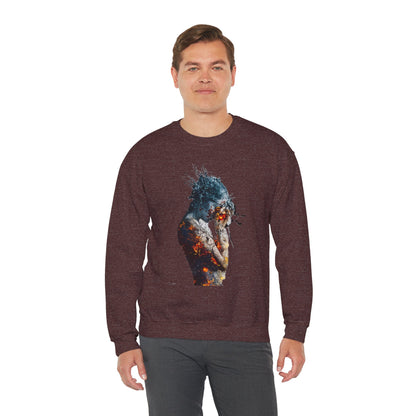 Introspective Artistic Nature-Inspired Crewneck Sweatshirt - Cozy Unisex Gift, Art Lover Sweatshirt, Casual Wear, Unique Gift for Her/Him
