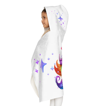 Unicorn Youth Hooded Towel, Cute Bath Towel, Kids Swim Towel, Rainbow Gifts, Toddler Waterwear, Cute Animal Towel - White