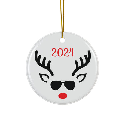 Cool Reindeer Christmas Ornament, Holiday Decor, Unique Gift, 2024 Decor, Festive Decoration, Winter Holiday Keepsake