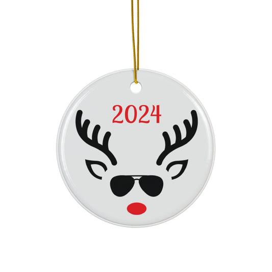 Cool Reindeer Christmas Ornament, Holiday Decor, Unique Gift, 2024 Decor, Festive Decoration, Winter Holiday Keepsake