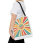 Colorful Peace & Love Tote Bag, Boho Bag, Beach Tote, Shopping Bag, Festival Accessory, Eco-Friendly Gift