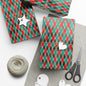 Wrapping Paper, Green and Red Chevron Plaid Christmas Gift Wrap Roll, Holiday Packaging Supplies, Festive Gift Wrap Sheets, Xmas Present