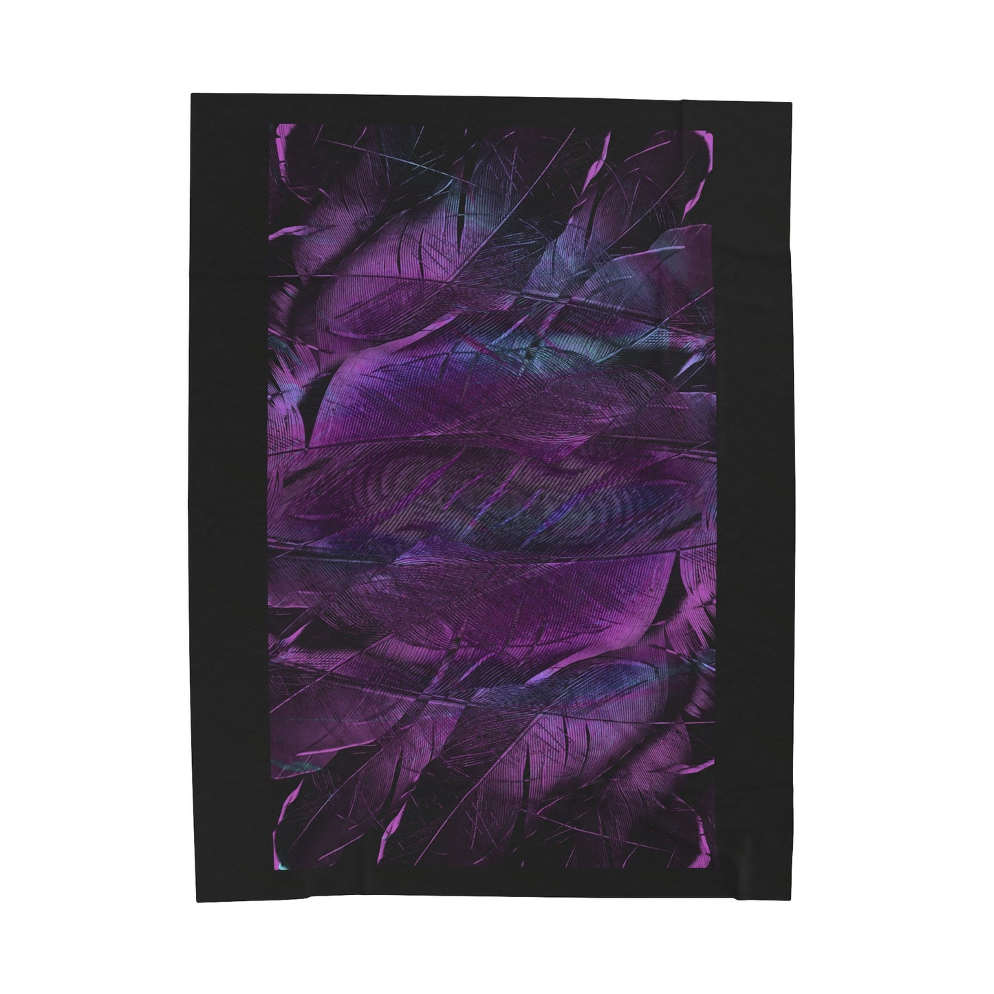 Purple Feather Print Velvet Throw Blanket, Cozy Home Decor, Gift for Her, Bohemian Vibes, Stylish Blanket for All Occasions