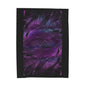 Purple Feather Print Velvet Throw Blanket, Cozy Home Decor, Gift for Her, Bohemian Vibes, Stylish Blanket for All Occasions