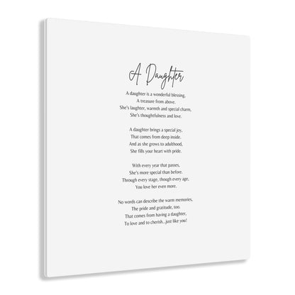 A Daughter -  Acrylic Print for Daughters: Heartfelt Gift, Wall Art, Inspirational Quote Decor, Birthday Gift, Mother's Day