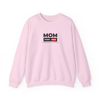 Funny Mom Sweatshirt, Unisex Crewneck Pullover for Moms, Gift for Mother's Day, Cool Mom Apparel, Casual Wear, Superpowers Loading