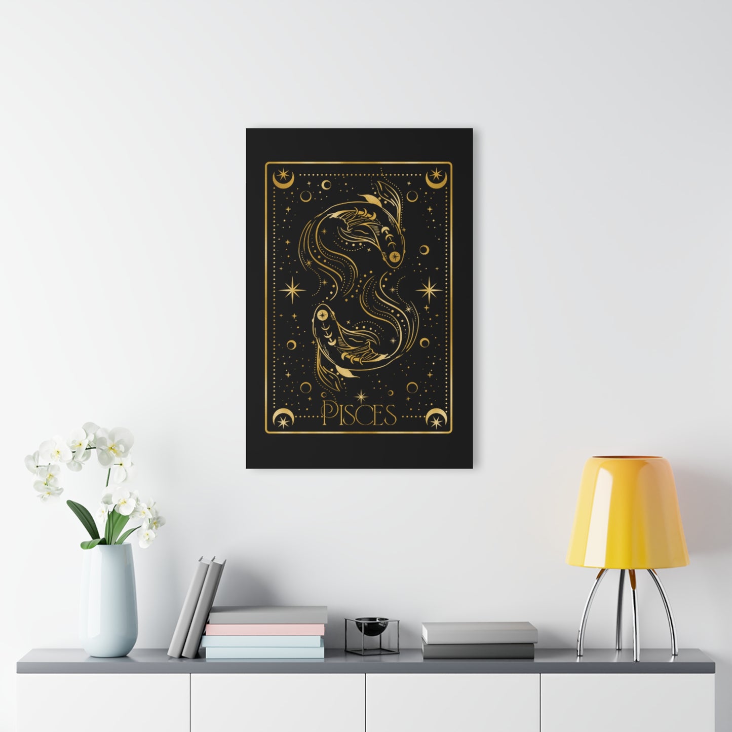 Pisces Zodiac Acrylic Print, Zodiac Wall Art, Horoscope Decor, Elegant Home Decor, Astrology Gift, Modern Wall Hanging