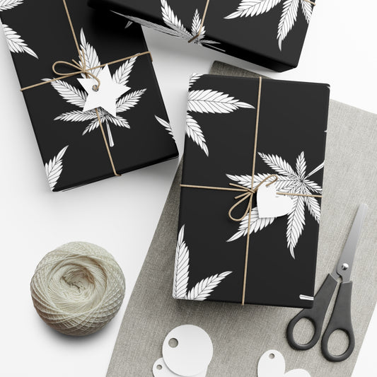 Stylish Gift Wrap Papers for Any Occasion - Black & White Leaf Design, Eco-Friendly Wrapping, Holiday Gifts, Unique Presentation