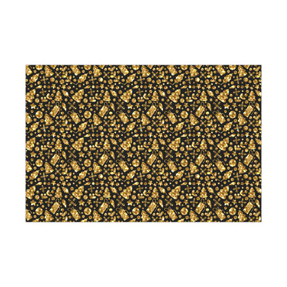 Elegant Gold and Black Gift Wrap Papers for Special Occasions, Holiday Wrapping Paper, Birthday Gift Wrap, Christmas Gift Wrap, Chic